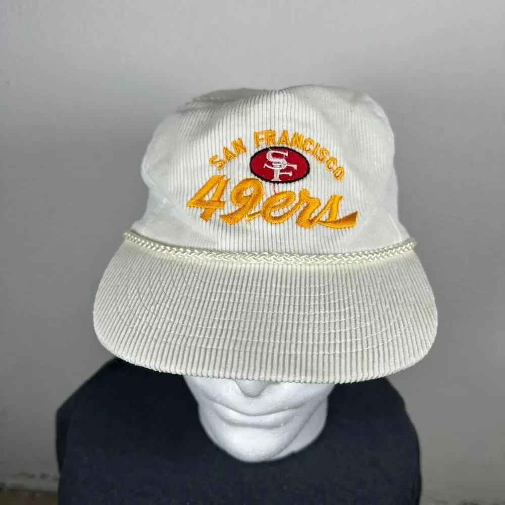 San Francisco Cordury Nfl Men's White and Cream Hat